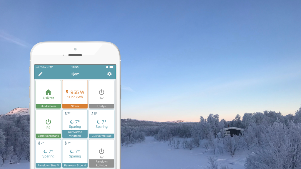 Hyttevarmen på mobilen